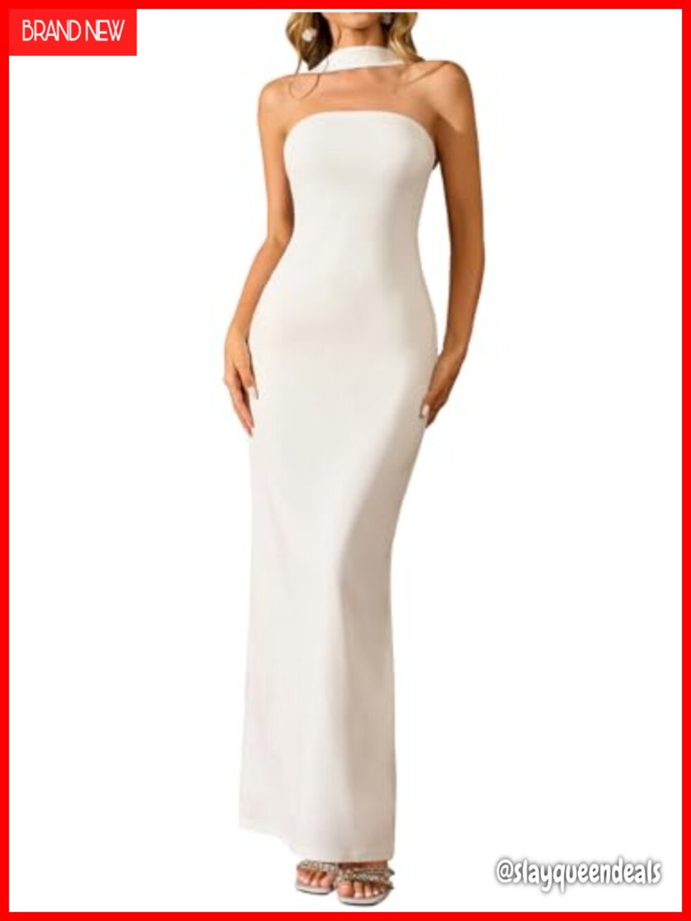 Women Bodycon Maxi Dress Halter Backless Formal Wedding Guest Cocktail Party